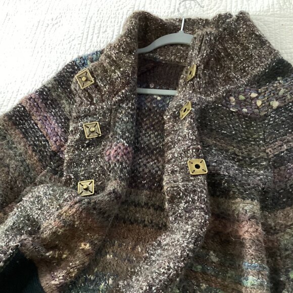 Free People Starlight Shadow Alpaca Mohair Sweater Cardigan size M Boho Cozy - Picture 10 of 12